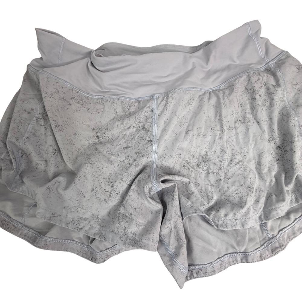 Lululemon Speed Up Shorts Light Blue Grey Speckled Running Athletic Size 4